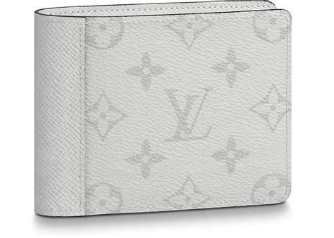 louis vuitton taiga white antarctica taigarama monogram bifold multiple wallet